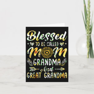 Blessed To Be Called Mom Grandma Great Grandma Mot Card