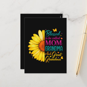 Blessed To Be Called Mom Grandma Great Holiday Postcard