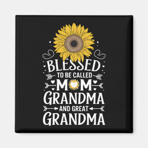 Blessed To Be Called Mom Grandma Great Sunflower Magnet