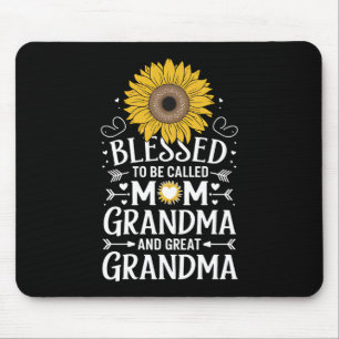 Blessed To Be Called Mom Grandma Great Sunflower Mouse Pad