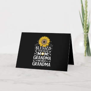 Blessed To Be Called Mom Grandma Great Sunflower Thank You Card