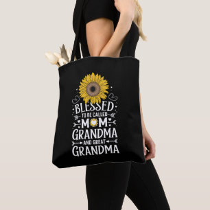 Blessed To Be Called Mom Grandma Great Sunflower Tote Bag