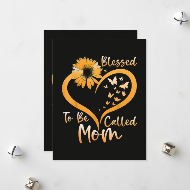 Blessed To Be Called Mom Holiday Card (Front/Back In Situ)