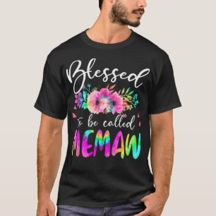 Blessed To Be Called Mom & Memaw Floral Tie Dye Mo T-Shirt