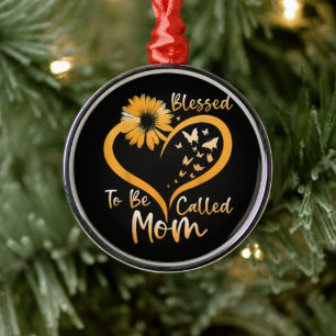 Blessed To Be Called Mom Metal Ornament