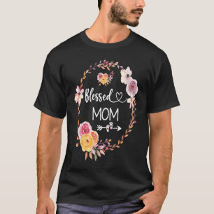 Blessed to be called Mom Women Flower Decor Mommy T-Shirt