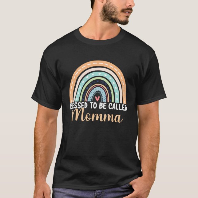 Blessed To Be Called Momma Rainbow Mothers Day Mom T-Shirt (Front)