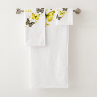 blessed to be called nana butterfly sunflower than bath towel set