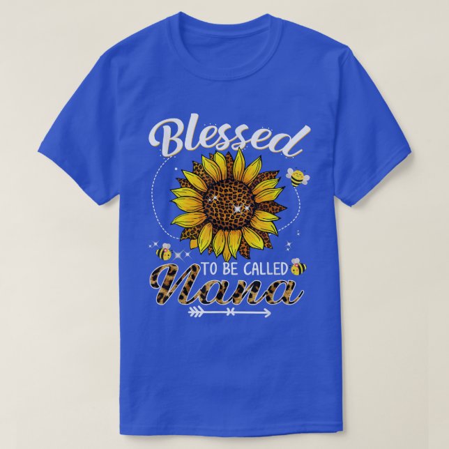 Blessed To Be Called Nana Funny Leopard Sunflower  T-Shirt (Design Front)