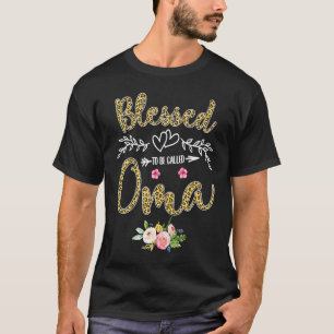 Blessed To Be Called Oma  Pretty Leopard Print T-Shirt