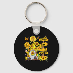 Blessed To Be Called Sister Fall Gnome Sunflowers  Keychain