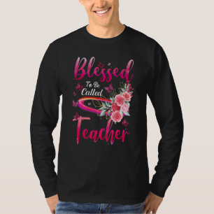 Blessed To Be Called Teacher Butterfly Flower Moth T-Shirt