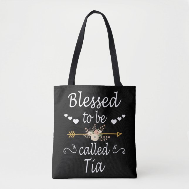 Blessed To Be Called Tia Christmas Tote Bag (Front)