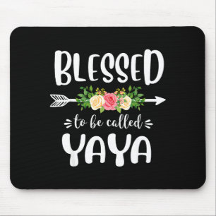 Blessed to be called yaya floral arrow design mouse pad