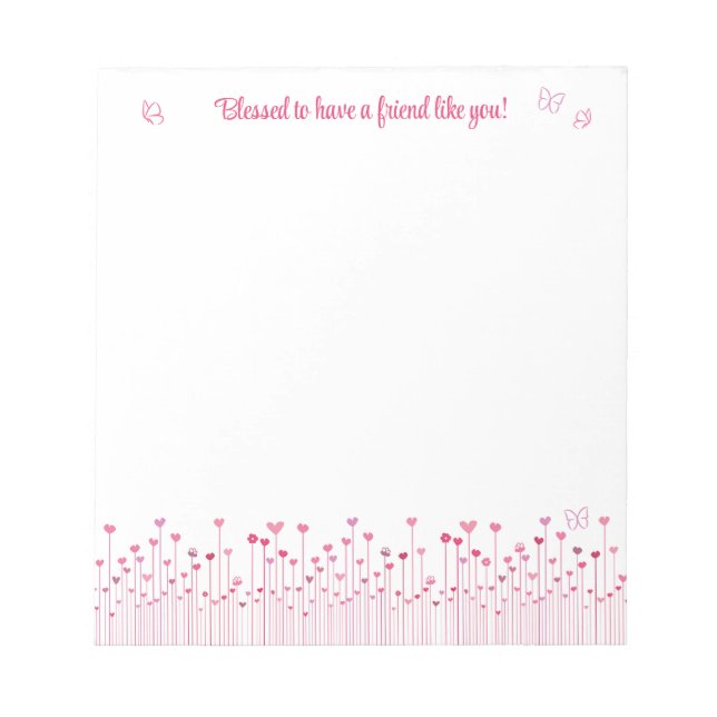 Blessed to Have You Pink Valentine Notepad (Front)
