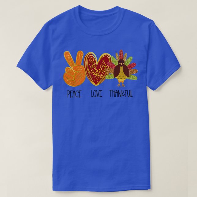 Blessed Turkey Thanksgiving Sign Costume Gifts Pea T-Shirt (Design Front)
