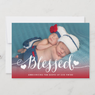 Blessed Twins Faire-part de naissance Red Valent