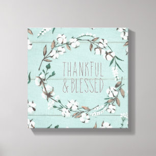 Blessed VI Mint Thankful & Blessed Canvas Print