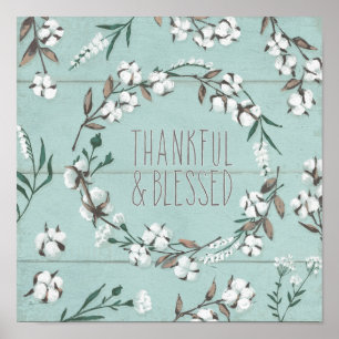 Blessed VI Mint   Thankful & Blessed Poster