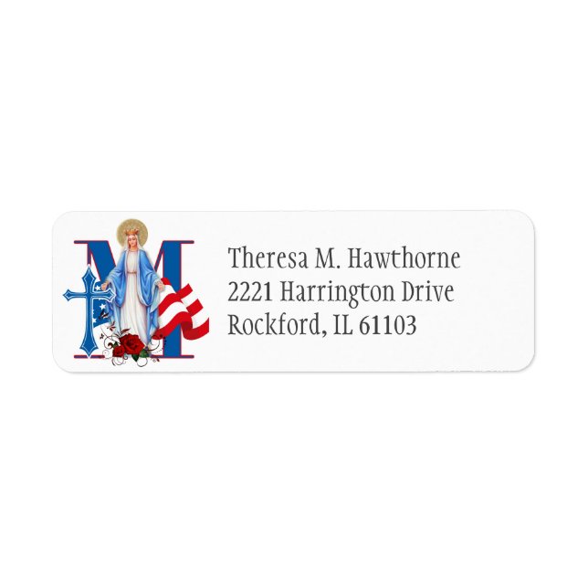 Blessed Virgin Mary American Flag Religious Cross (Front)