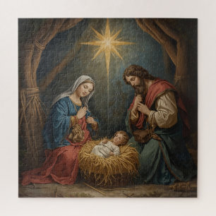 Blessed Virgin Mary and Infant Child Jesus Jigsaw Puzzle