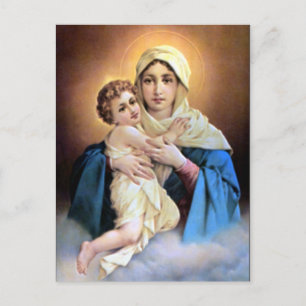 Blessed Virgin Mary and Infant Child Jesus Postcard