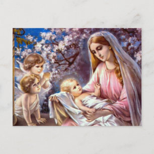 Blessed Virgin Mary and Infant Child Jesus Postcard