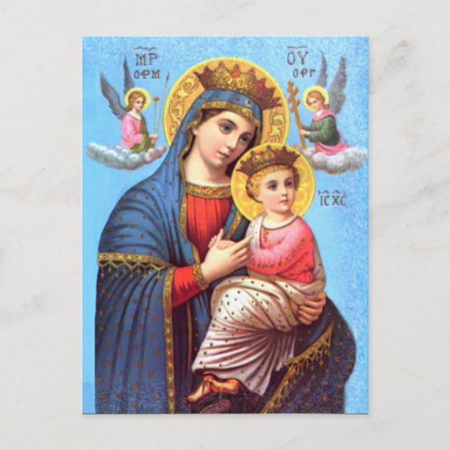 Blessed Virgin Mary and Infant Child Jesus Postcard (Front)
