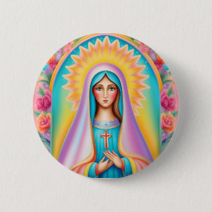 Blessed Virgin Mary Badge 2 Inch Round Button