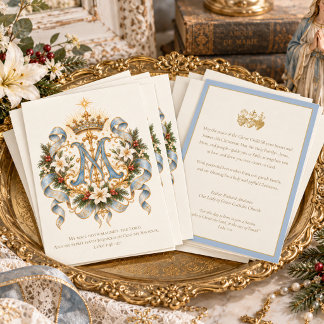 Blessed Virgin Mary Catholic Christmas Card | Mari