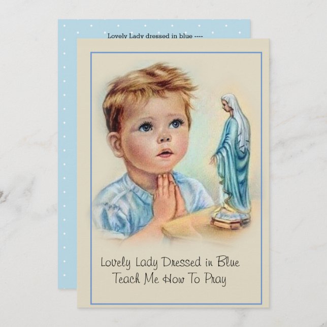 Blessed Virgin Mary Catholic Prayer Poem Card (Front/Back)