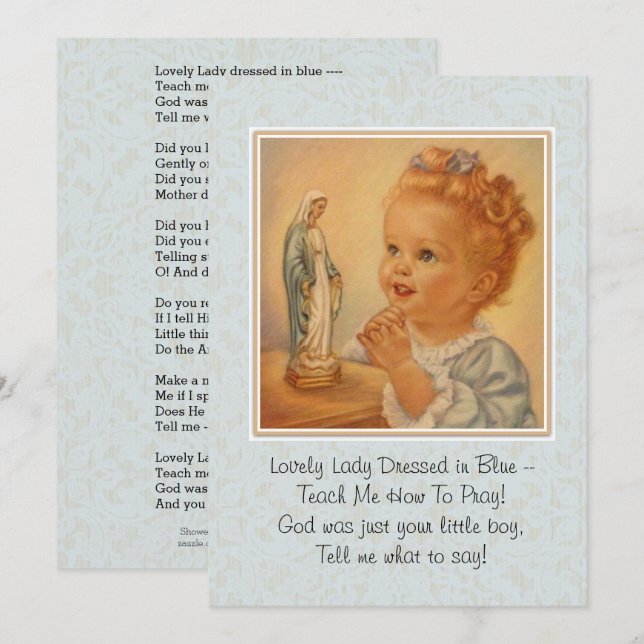 Blessed Virgin Mary Catholic Prayer Poem Card (Front/Back)