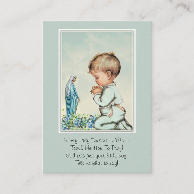 Blessed Virgin Mary Catholic Vintage Poem Card (Front)