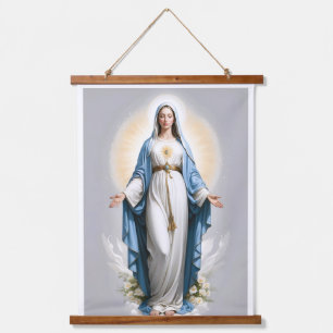 Blessed Virgin Mary Christian Catholic Hanging Tapestry