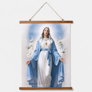Blessed Virgin Mary Christian Catholic Hanging Tapestry