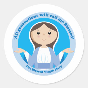 Blessed Virgin Mary Classic Round Sticker