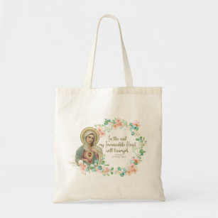Blessed Virgin Mary Fatima Religious Catholic Tote Bag