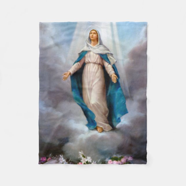 Blessed Virgin Mary Fleece Blanket (Front)