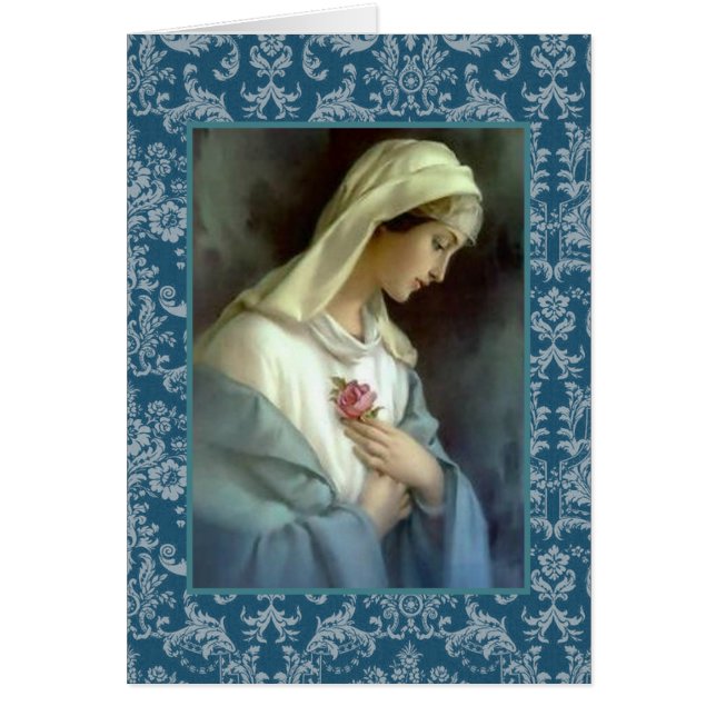 Blessed Virgin Mary holding Pink Rose (Front)