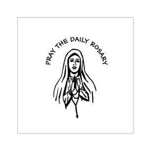 Blessed Virgin Mary Holy Rosary Catholic Religious Rubber Stamp