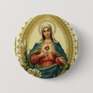 Blessed Virgin Mary Immaculate Sorrowful Mother 2 Inch Round Button