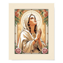 Blessed Virgin Mary in Prayer – Catholic Poster