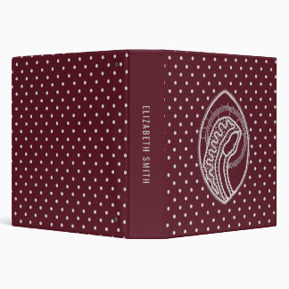Blessed Virgin Mary in White Lace on Burgundy Binder