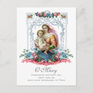 Blessed Virgin Mary Jesus Catholic Prayer Sympathy Postcard