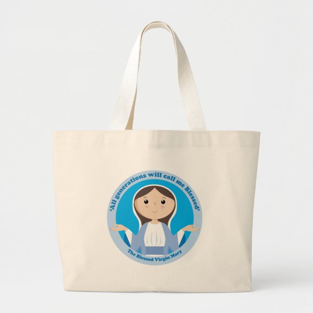 Blessed Virgin Mary Large Tote Bag (Front)