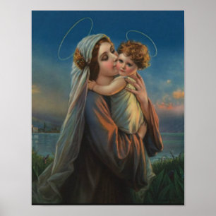 Blessed Virgin Mary Madonna with Child Jesus Poster