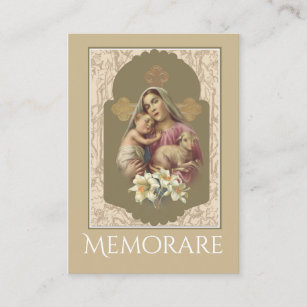 Blessed Virgin Mary Memorare Holy Card