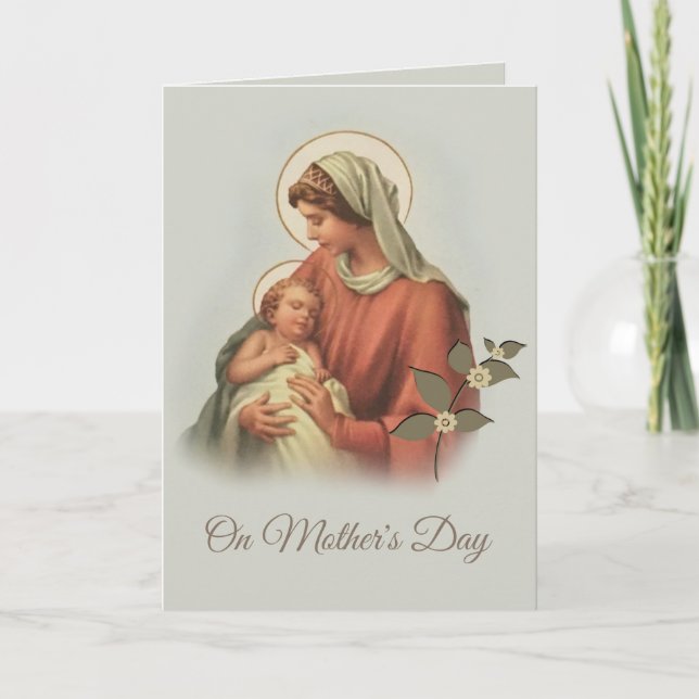 Blessed Virgin Mary Mother Baby Jesus Card (Front)