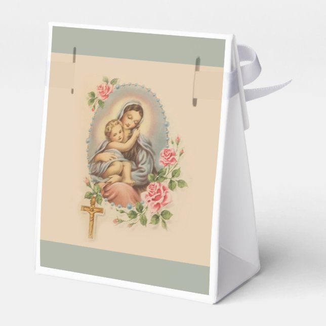 Blessed Virgin Mary Mother Baby Jesus Favor Box (Back Side)
