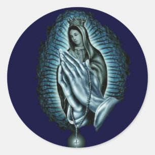 Blessed Virgin Mary Prayer Rosary Classic Round Sticker